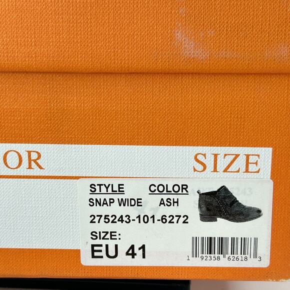 Miz Mooz Snap Wide Leather Studded Boot Ash Side Zip Women EU 41/10.5 Tried On - Picture 10 of 10